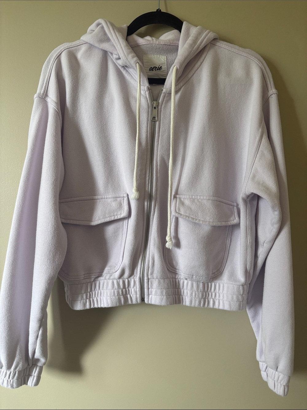 aerie Lavender Zip-Up Hooded Sweatshirt
